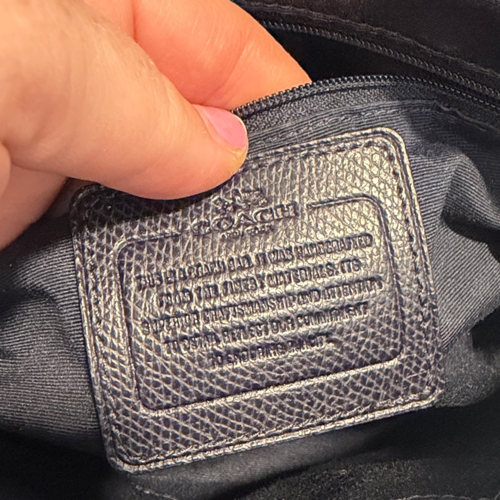 Navy Women's Leather Satchel Handbag - Classic Structured Purse navy - Picture 5 of 8